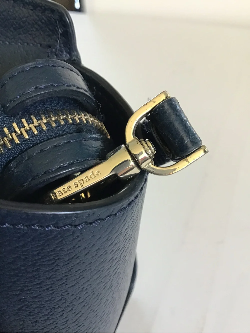 Kate Spade New York Dark Navy Pebbled Leather Small Satchel Crossbody Bag